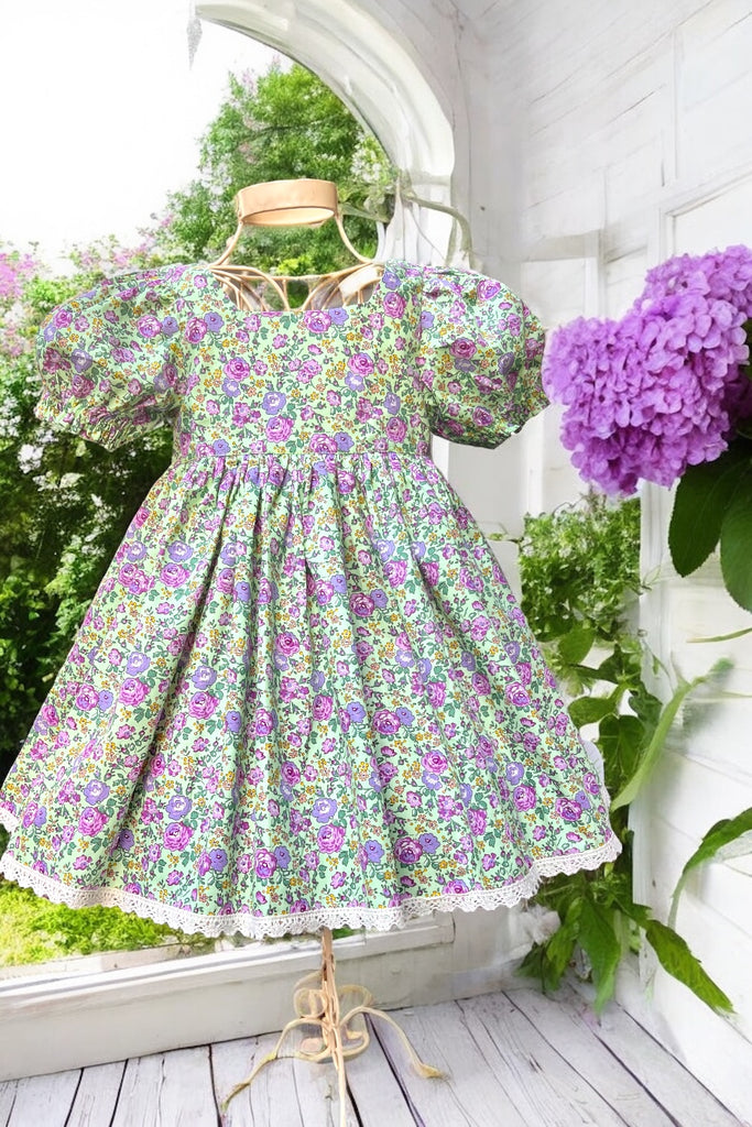 Babydoll Dress | Fleur de Joie in Mint & Purple