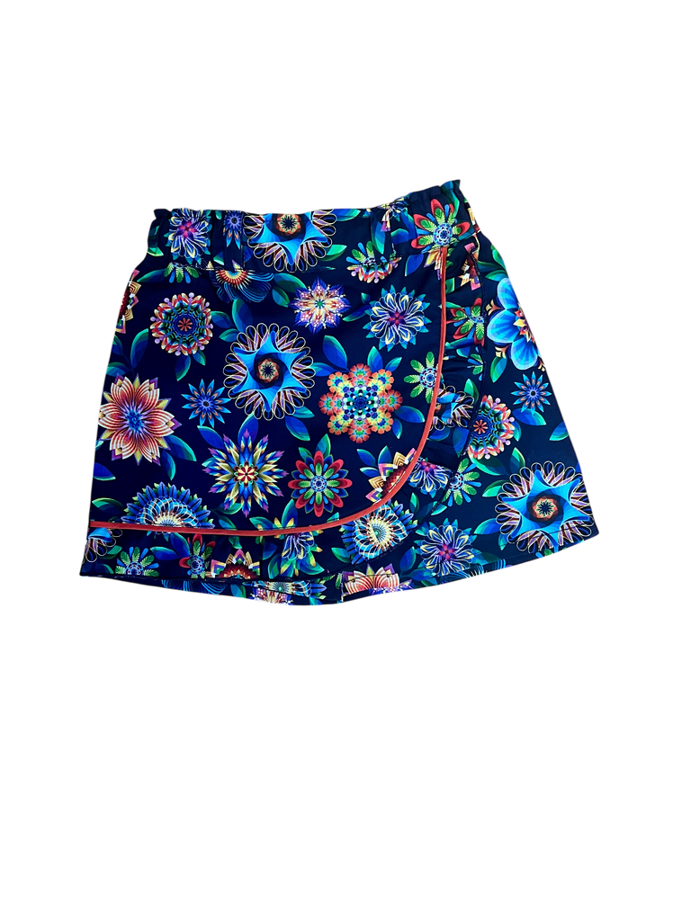 For Anne-Marie ~ Sz 8 | Ruffle Skort ~ Fractal Flowers