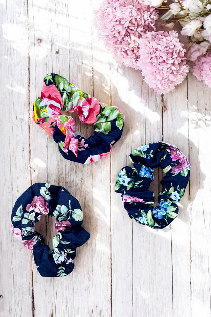 Set of 3 Scrunchies | ‘Navy Trio’