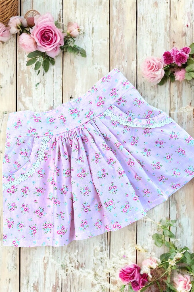 Pocket Skirt ~ Princess Rose in Pink | Lecien Floral Collection | One of a Kind | Size 0