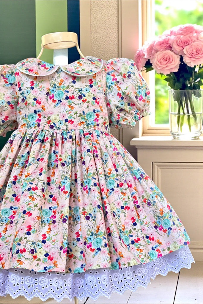For Emily | Rose Bay Anglaise Dress
‘Mini Watercolour Garden’ 
OOAK ~ Sz 4