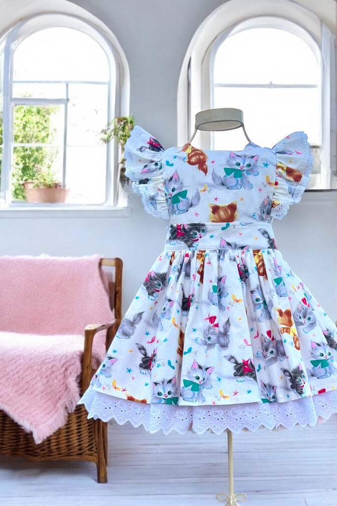Charlotte Emma Dress | Kitties by Michael Miller ~ Sz 10