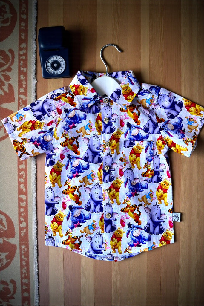 For Bess ~ Sz 4 | Button Shirt ‘Pooh Bear & Friends’