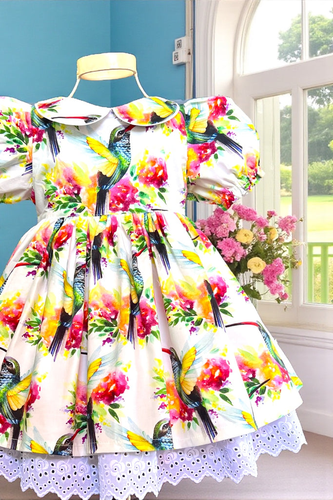 Rose Bay Anglaise Dress
‘Hummingbird Haven’ 
OOAK ~ Sz 4