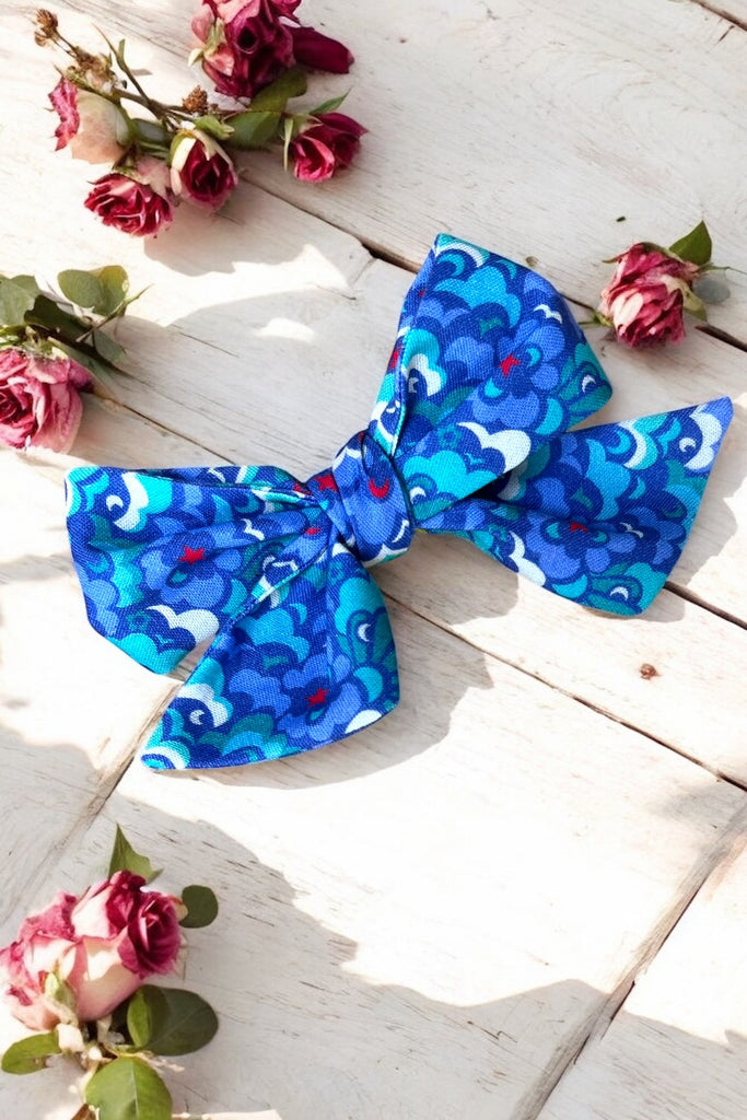 Pinwheel Bow Clip | Blue Skies