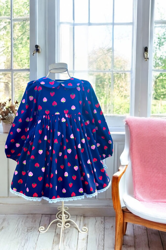 The Rose Bay Dress | Strawberry Lane in Navy ~ Sz 14