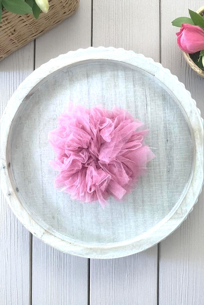 Tulle Scrunchie | Antique Rose
