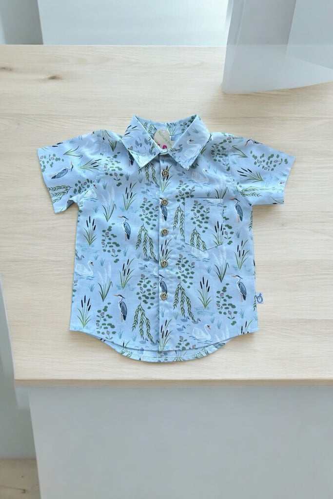 Short Sleeve Button Shirt | Lewis & Irene ~ Down by the River