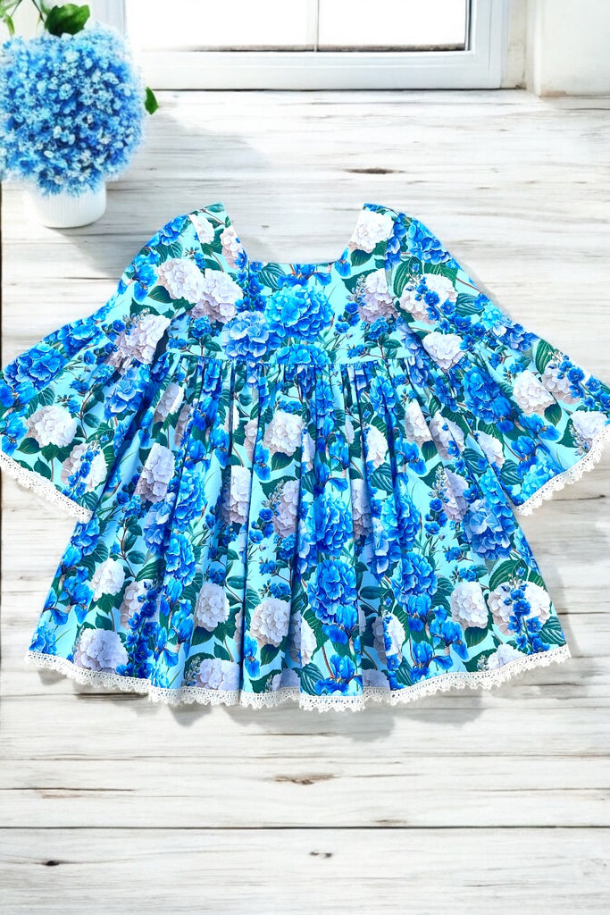 Boho Dress | Blue Hydrangeas