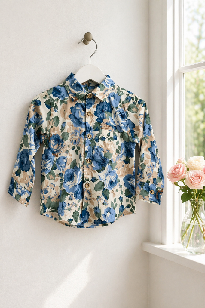 Long Sleeve Button Shirt | ‘Blossoming Blooms’