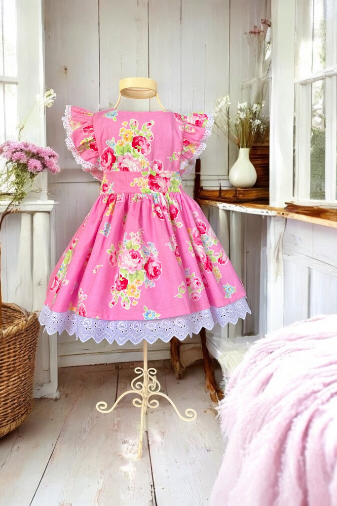 Charlotte Emma Dress | Flower Sugar in Pink by Lecien | OOAK ~ Sz 3