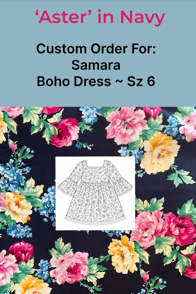 Custom Order For Samara | Boho Dress ~ Sz 6 | Aster in Navy