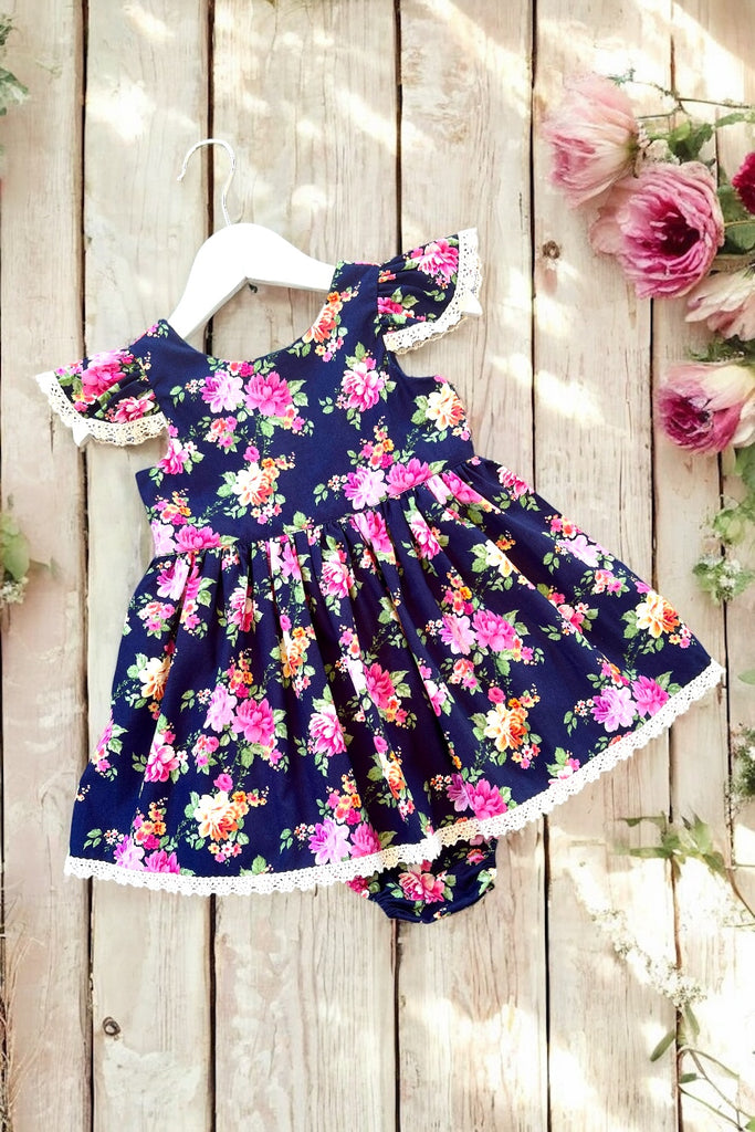 Romper Dress | Bloom Spell in Navy