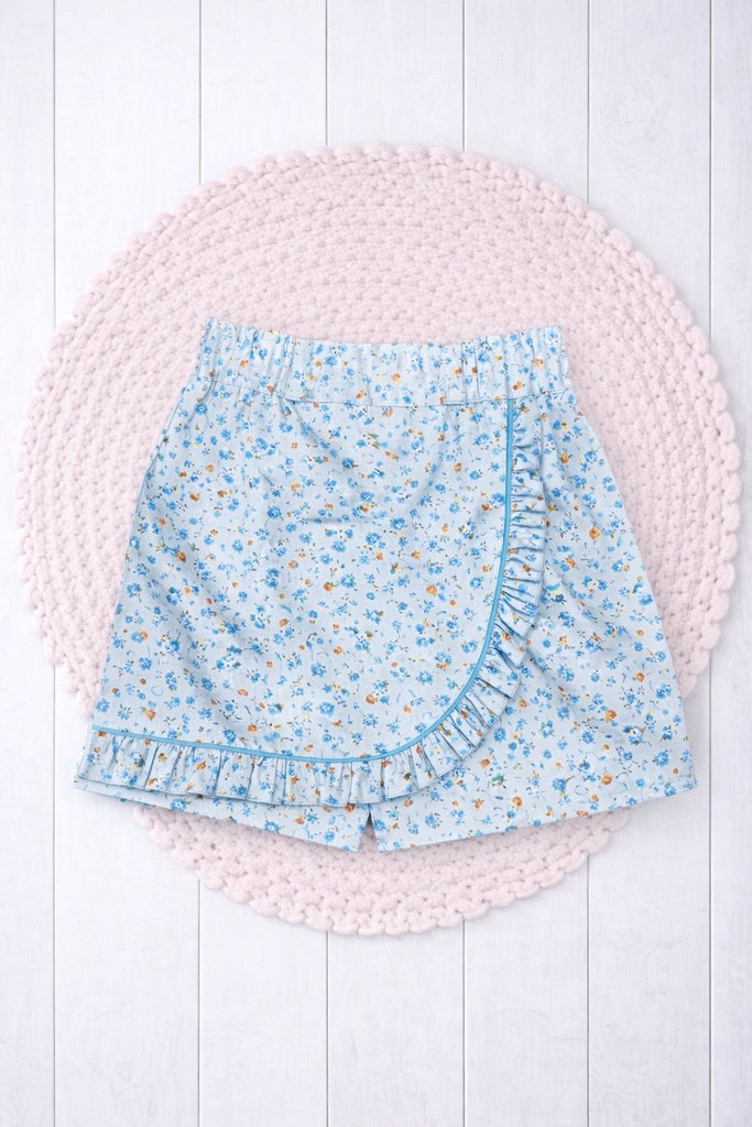 Skort | ‘Where the Blue Roses Grow’ | Sz 4, 5, 6, 7