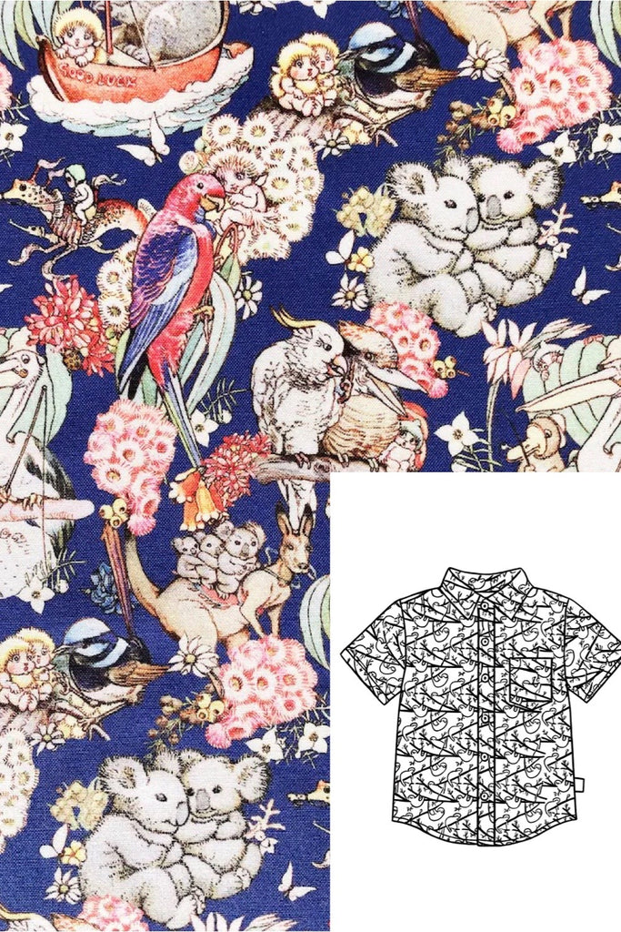 Custom Order For Vanessa | Button Shirt ~ Sz 5 | Australian Animals by May Gibbs