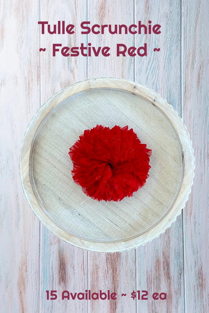 For Anne-Marie | Tulle Scrunchie ~ Festive Red