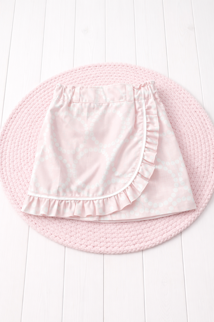 Skort | ‘Pearl Bracelet’ in Pink | From the ‘Love Letter’ Collection By Lizzy House For Andover Fabrics | Sz 3, 4