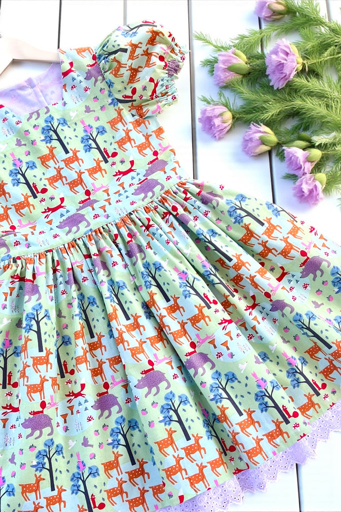 Puff Sleeve Anglaise Dress 
‘Scandi Forest Tales’
OOAK ~ Sz 10