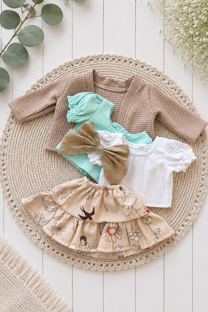For Anne-Marie |Dolly Skirt & 2 Bubble Tee + Free Hair Clip | For Our Gen Dolls