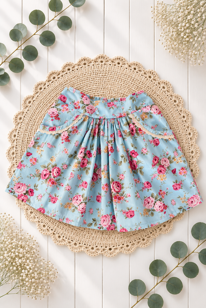 Pocket Skirt | Heavenly Bloom in Sky