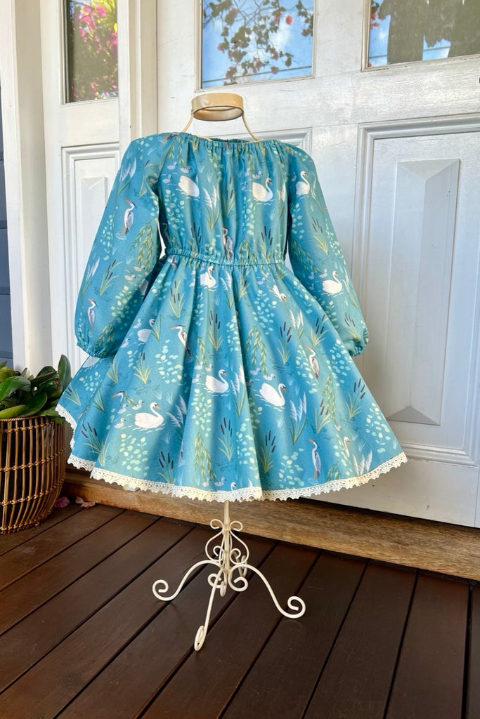For Samara ~ Sz 3 | Long Sleeve High Waisted Twirling Dress | Down by the River by Lewis & Irene