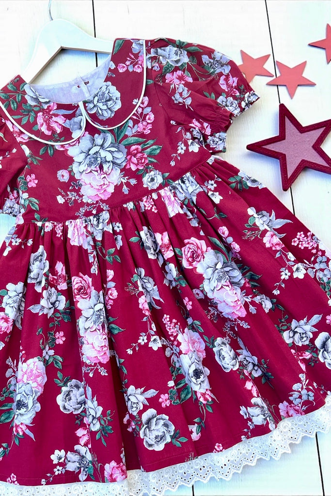 🎄Christmas 🎄
Rose Bay Anglaise 
‘Crimson Bouquet’
OOAK ~ Sz 10