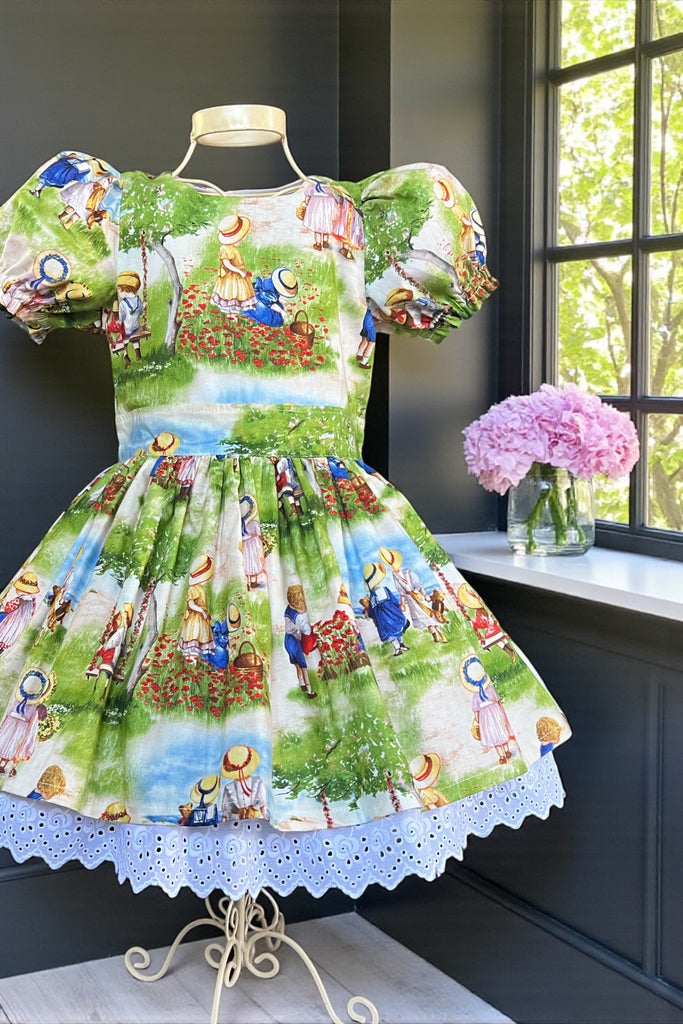Puff Sleeve Anglaise Dress | ‘Vintage Children’ | By Faye Whitaker For Elizabeth Studio | OOP, Very Rare & Expensive | Sz 4,5,6