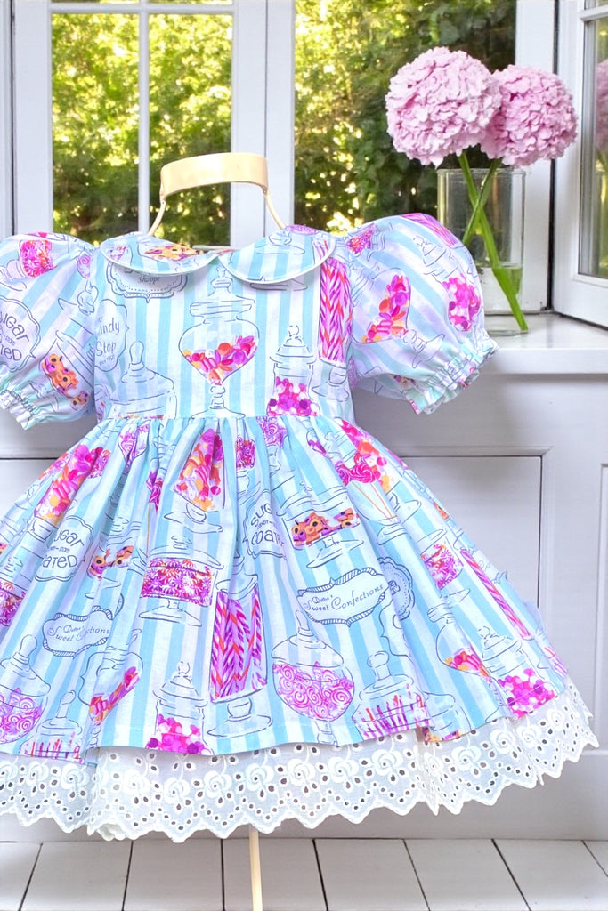 Rose Bay  Anglaise Dress
‘Dottie’s Sweet Shop’
By P&B Textiles
OOAK ~ Sz 2