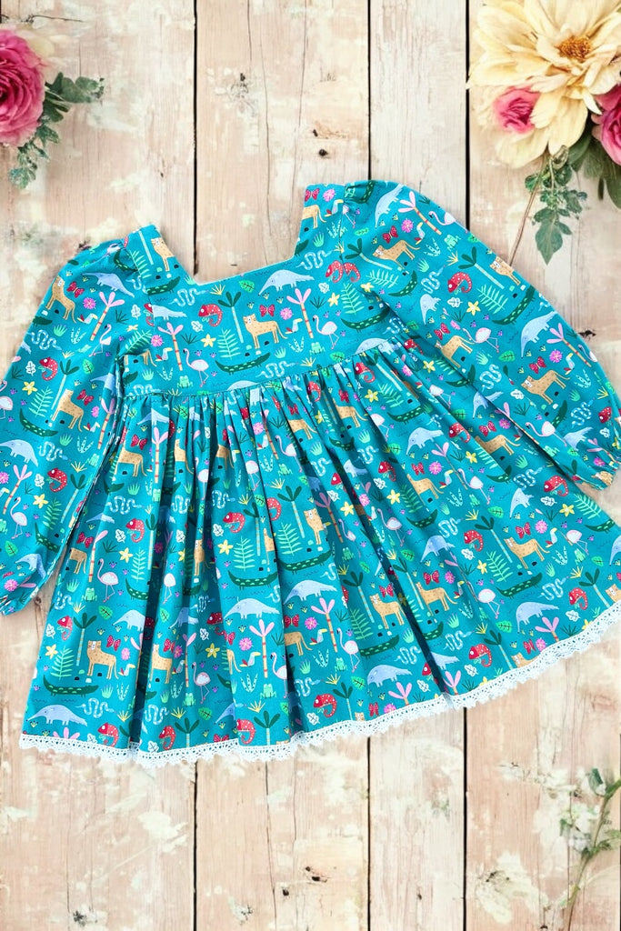 Winter Babydoll Dress
‘Jungle’ 
From the Habitat Collection by Sally Payne for Dashwood Studios (UK)
OOP