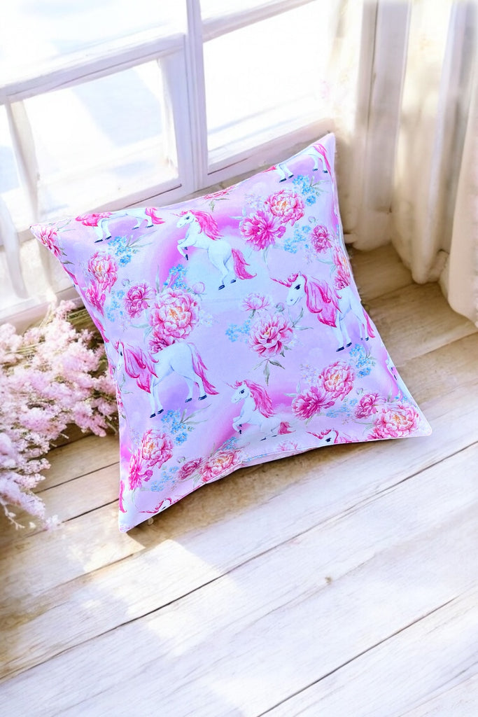 Cushion Cover | Prancing Unicorns (Pink)