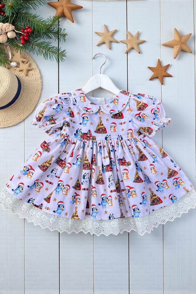 🎄Christmas 🎄
Rose Bay Dress 
‘Bluey’s Christmas Tree’ ~ Sz 2