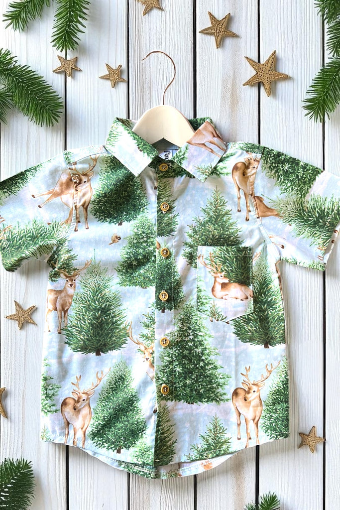 🎄Christmas🎄
Button Shirt
'Winter's Day' 
by Jackie Robinson 
for Benartex ~ Sz 6