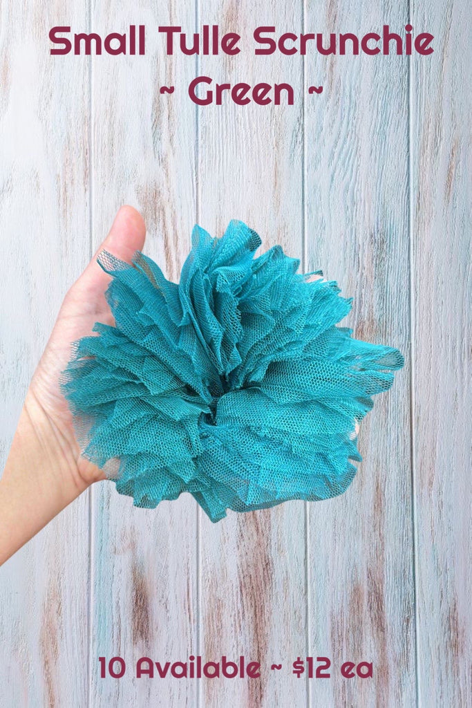 For Courtney | Small Tulle Scrunchie | Green