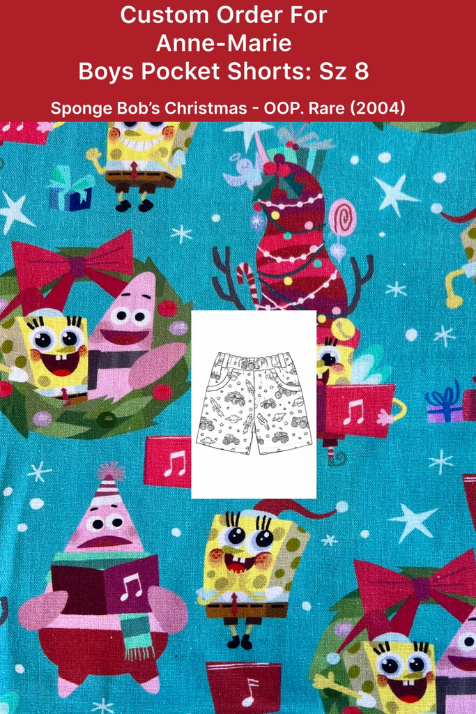 Custom Order For Anne-Marie | Boys Shorts Sz 8 | Sponge Bob