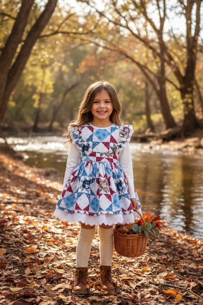 Charlotte Emma Dress | Patchwork from the Quilted Kitties Collection for Henry Glass