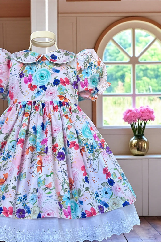 For Emily | Rose Bay Anglaise Dress 
‘Watercolour Garden’
OOAK ~ Sz 5