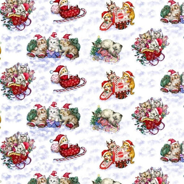 For Erin Francis ~ Sz 3 | Vintage Seaside Dress | Christmas Kittens
