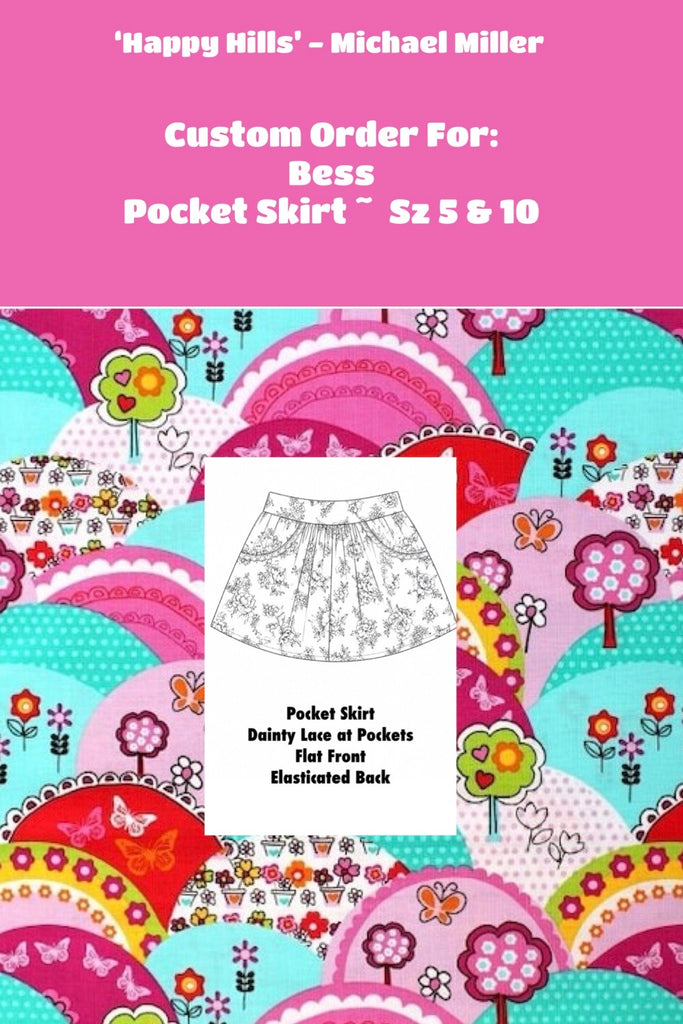 Custom Order For Bess | Happy Hills by Michael Miller |. Pocket Skirts ~ Sz 5 & 10