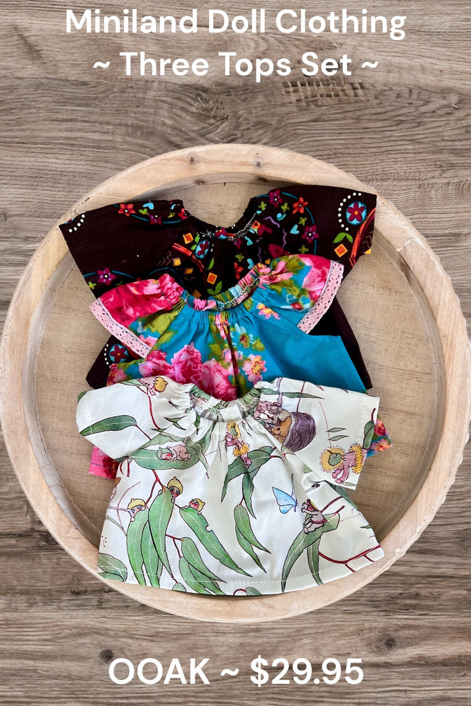 For Bess | Miniland Doll Clothing Set | Three Tops Set