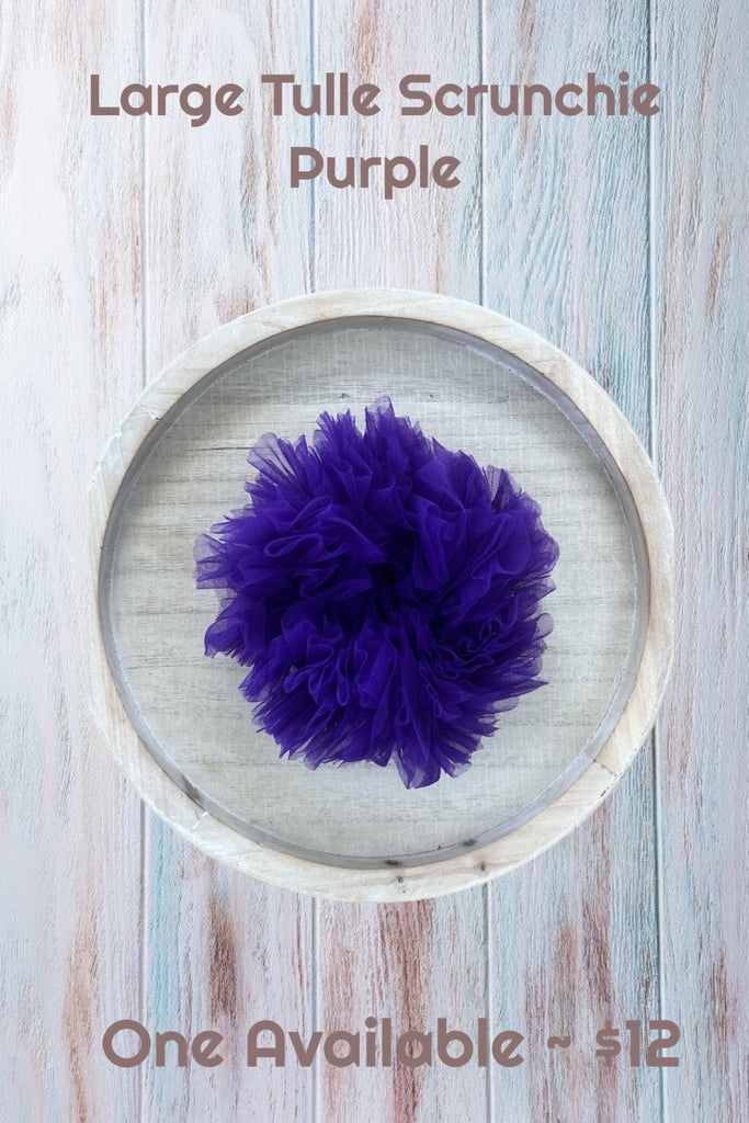For Bess | Large Tulle Scrunchie ~ Purple