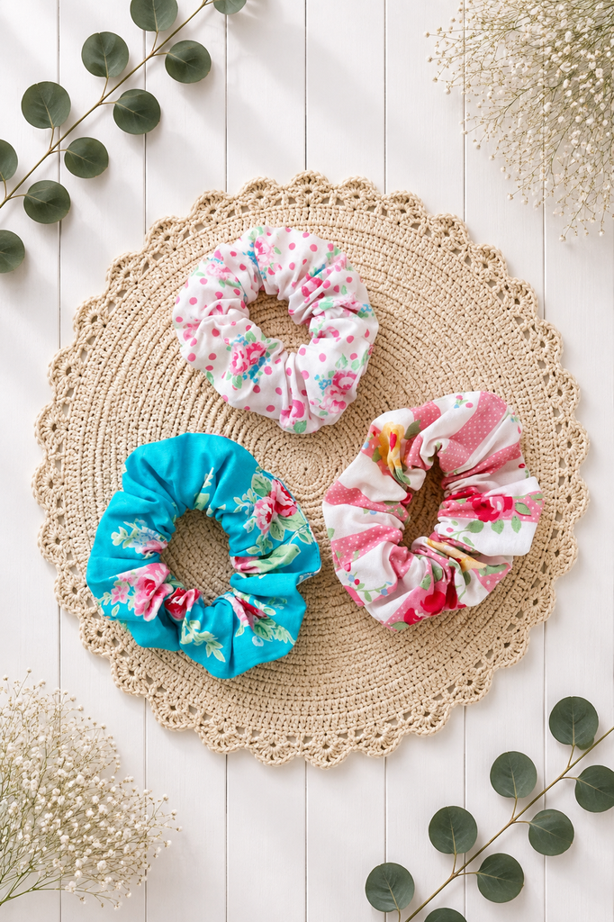 For Bianca | Set of 3 Scrunchies
Rare Flower Sugar by Lecien 
One set Available