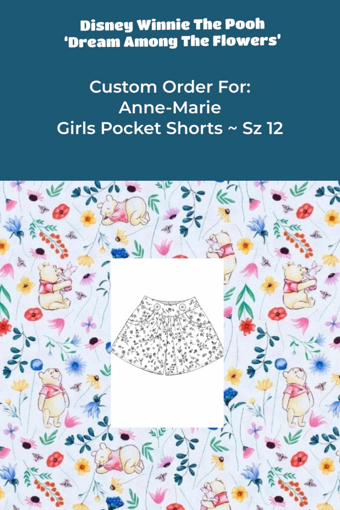 Custom Order For Anne-Marie | Girls Pocket Shorts Sz 12 | Dream Among the Flowers