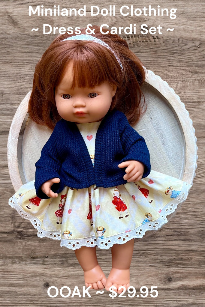 For Donna ~ Miniland Doll Clothing Set ~ Dress & Cardi
