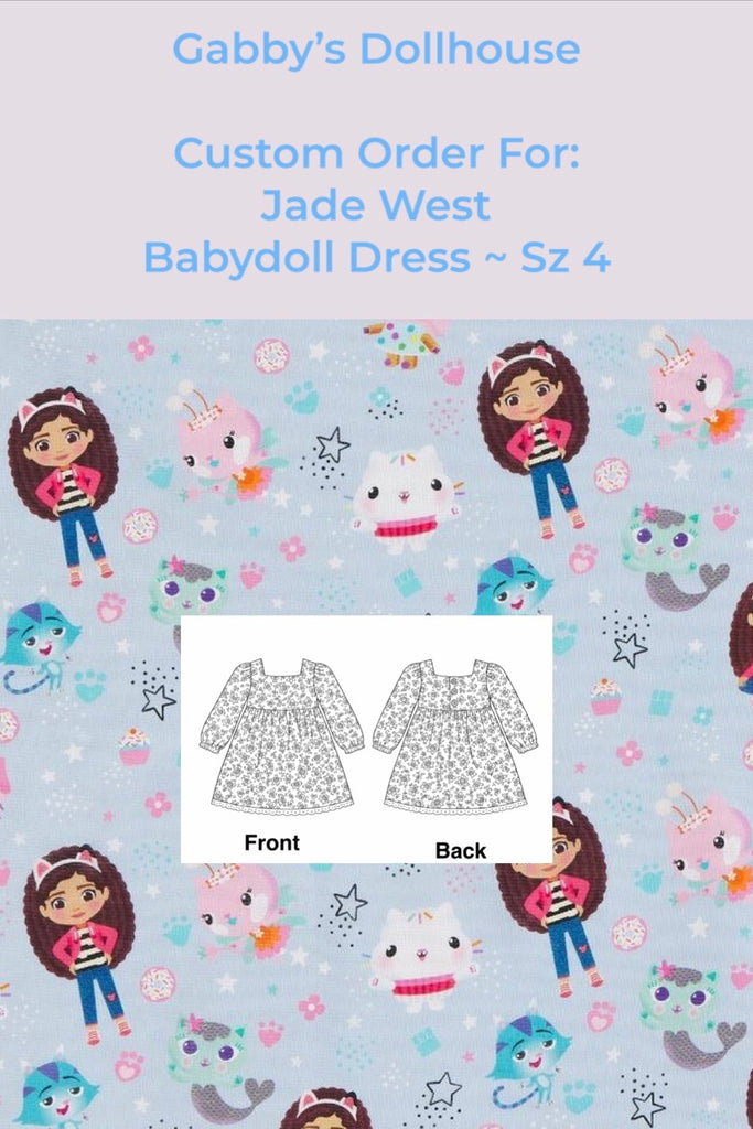 Custom Order For Jade West | Babydoll Dress ~ Sz 4 | Gabby’s Dollhouse