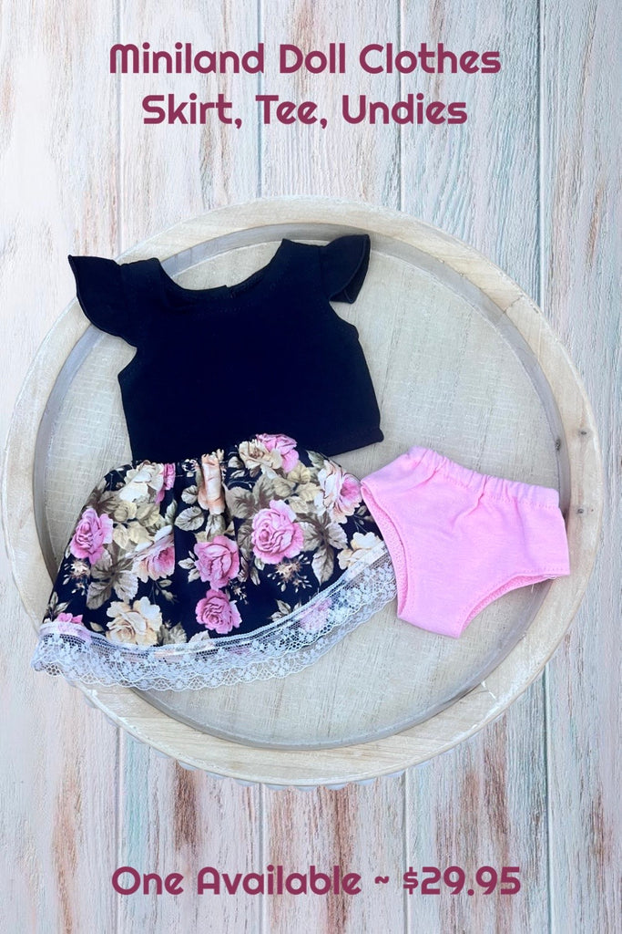 For Belle | Miniland Doll Skirt, Tee & Undies