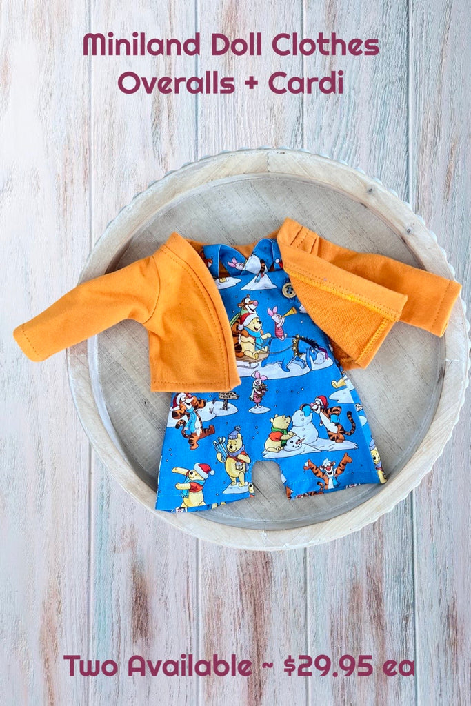 For Leish | Miniland Doll Clothing Set | Overalls & Cardi