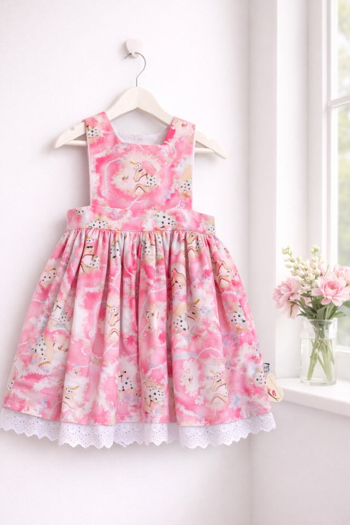 Avalon Dress ‘Pink Cloud Unicorns’ | OOAK ~ Sz 5