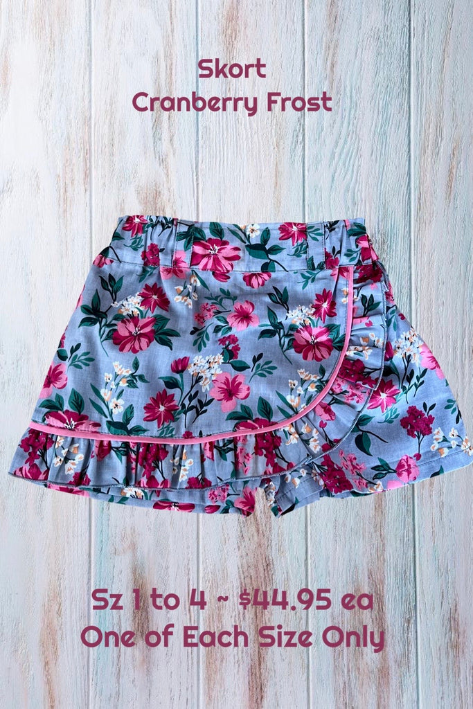 For Bianca ~ Sz 4 | Skort | Cranberry Frost
