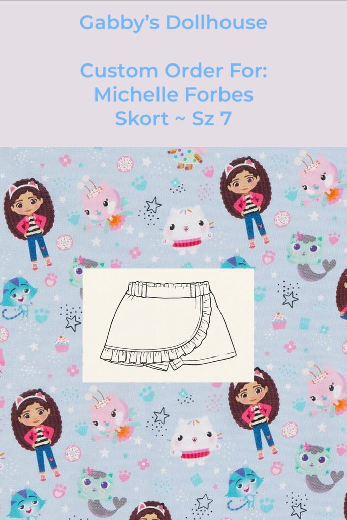 Custom Order For Michelle Forbes | Skort ~ Sz 7 | Gabby’s Dollhouse