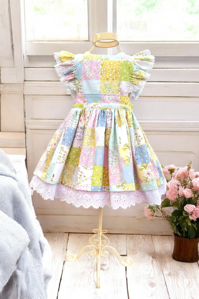 For Yvonne ~ Sz 5 | Charlotte Emma Dress | Patchwork | From the Playful Springs Collection by Devonstone